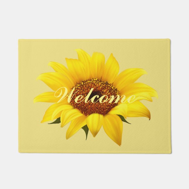 Felpudo Mat de la puerta del girasol (Anverso)