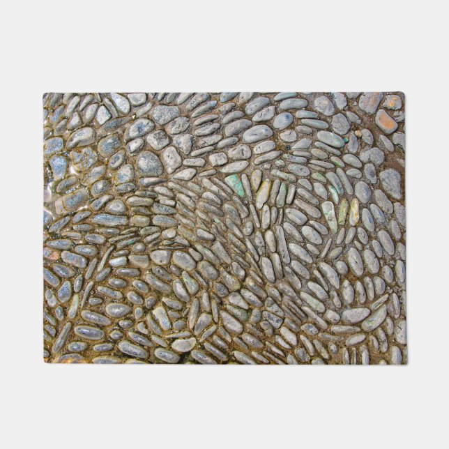 Felpudo Mat de la puerta del Mosaico de Rock (Anverso)