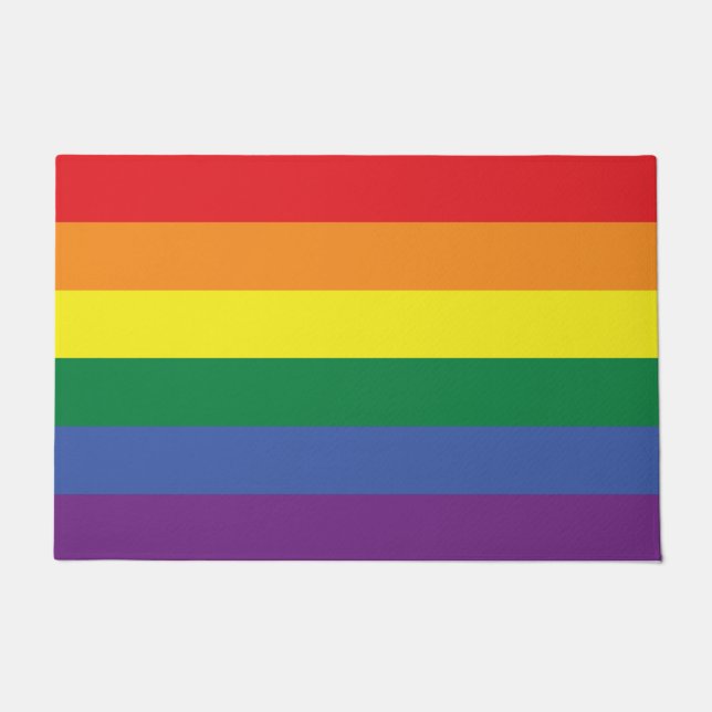 Felpudo Mat de la puerta del orgullo LGBT (24x36) (Anverso)