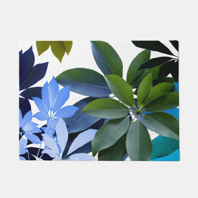 Felpudo Mat de la puerta del patrón de hojas (Anverso)