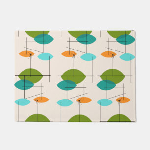 Felpudo Mat de la puerta del patrón móvil atómico retro