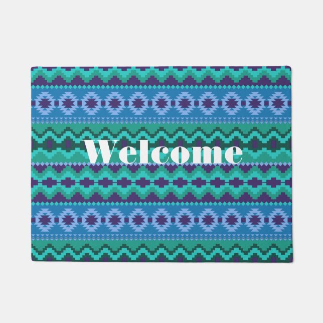 Felpudo Mat de la puerta del patrón tribal (Anverso)