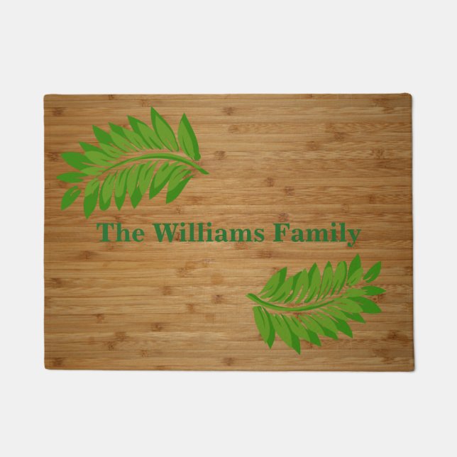 Felpudo Mat de la puerta del Personalizado Bamboo Look (Anverso)