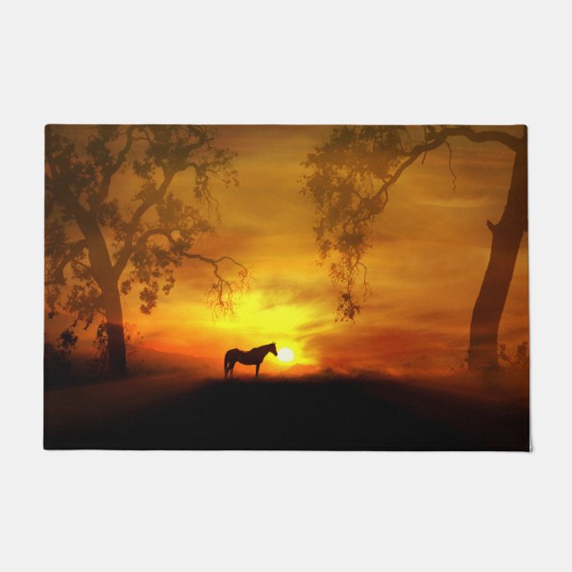 Felpudo Mat de la puerta del suroeste del caballo de bonit (Anverso)