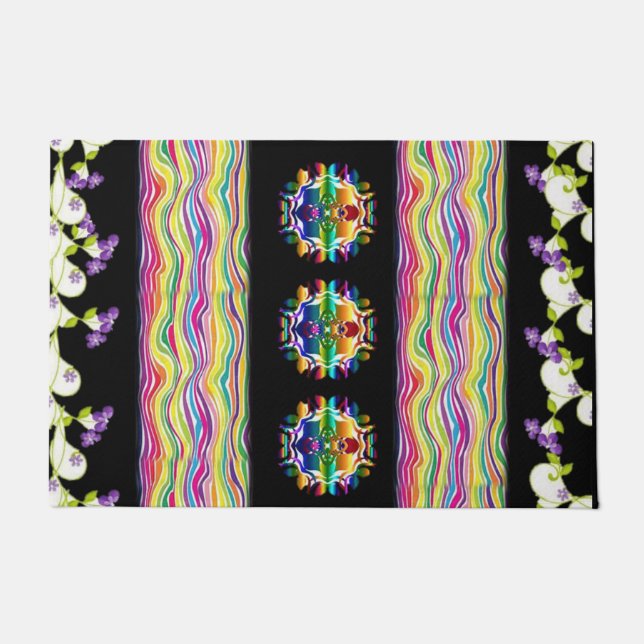 Felpudo Mat de la puerta floral (Anverso)