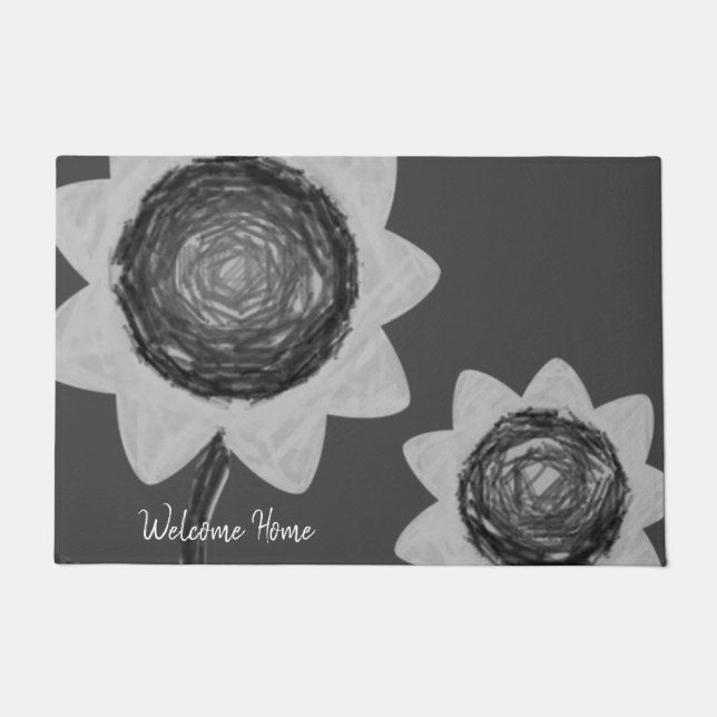 Felpudo Mat de la puerta floral (Anverso)