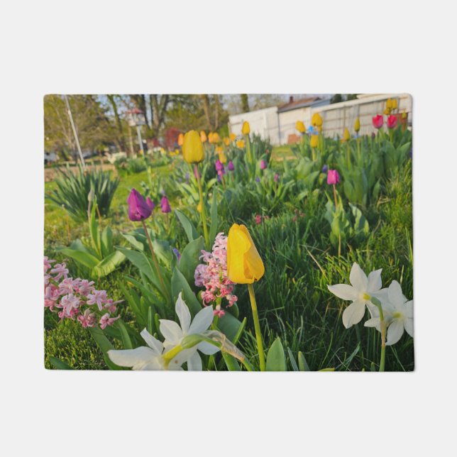 Felpudo Mat de la puerta floral (Anverso)