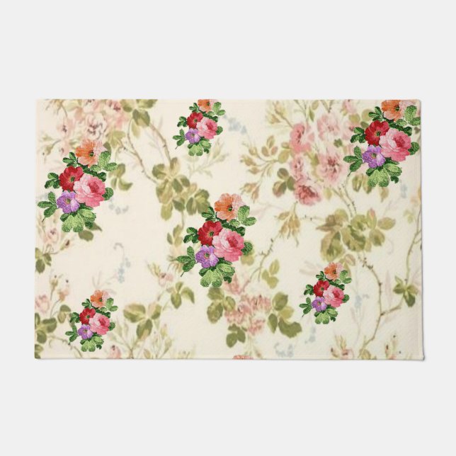 Felpudo Mat de la puerta floral del girasol (Anverso)