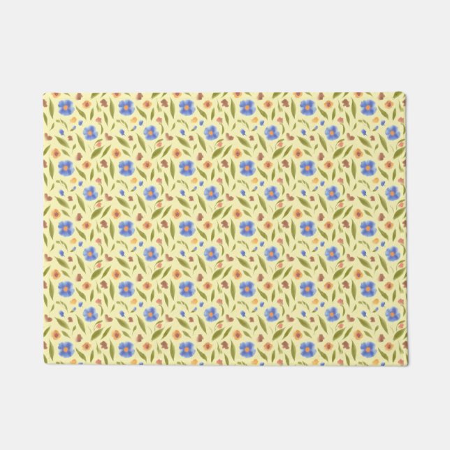 Felpudo Mat de la puerta floral del jardín (Anverso)