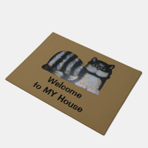 Felpudo Mat de la puerta - Gato rayado MI casa