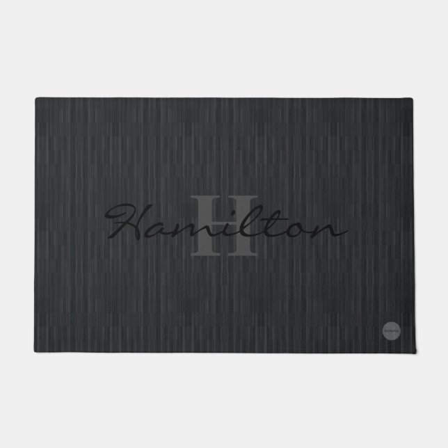 Felpudo Mat de la puerta - HAMbWG - Gradiente negro / Mono (Anverso)