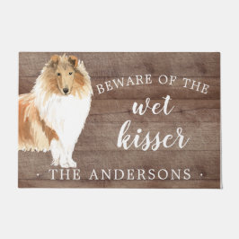 Felpudo Mat de la puerta personalizada de Rough Collie Dog