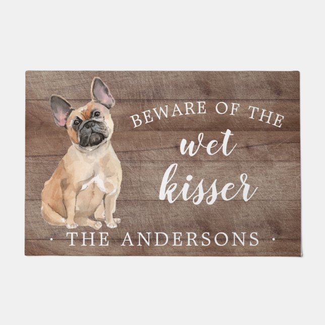 Felpudo Mat de la puerta personalizada del perro de Bulldo (Anverso)