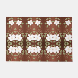 Felpudo Mat De Lanzamiento Beige-Marrón Y Floral