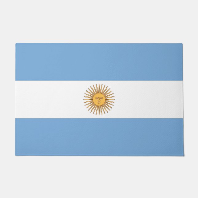 Felpudo Mat de puerta con bandera de Argentina (Anverso)