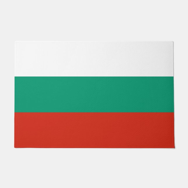 Felpudo Mat de puerta con bandera de Bulgaria (Anverso)