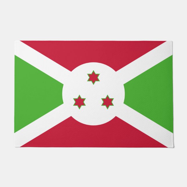 Felpudo Mat de puerta con bandera de Burundi (Anverso)