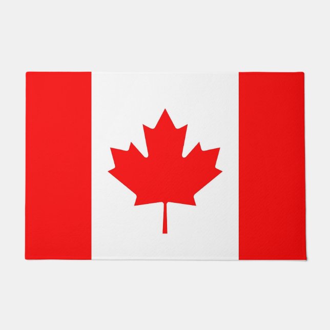Felpudo Mat de puerta con bandera de Canadá (Anverso)