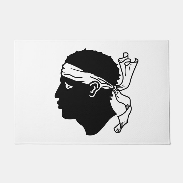 Felpudo Mat de puerta con bandera de Córcega (Anverso)