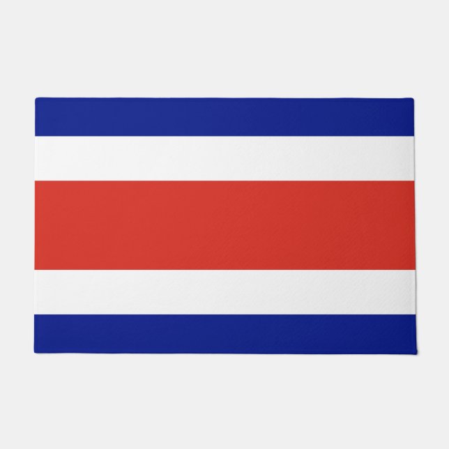 Felpudo Mat de puerta con bandera de Costa Rica (Anverso)