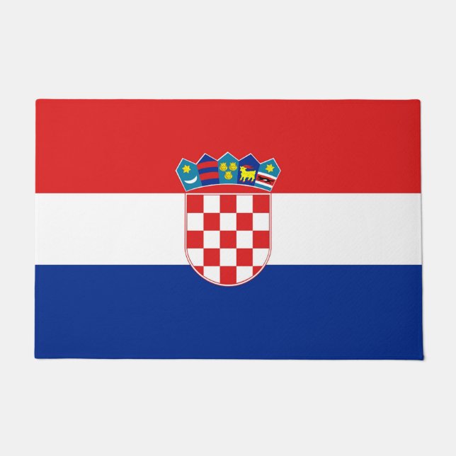 Felpudo Mat de puerta con bandera de Croacia (Anverso)