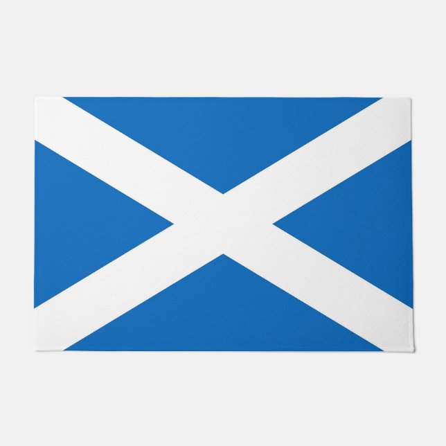 Felpudo Mat de puerta con bandera de Escocia, Reino Unido (Anverso)