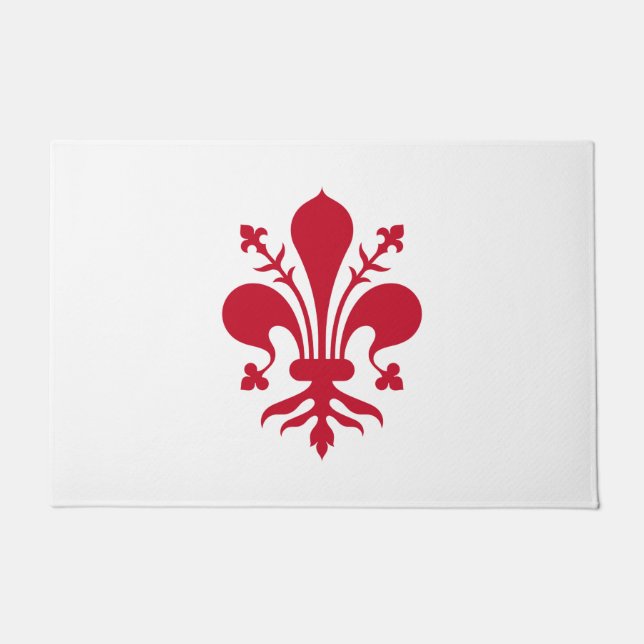 Felpudo Mat de puerta con bandera de Florencia, Italia (Anverso)