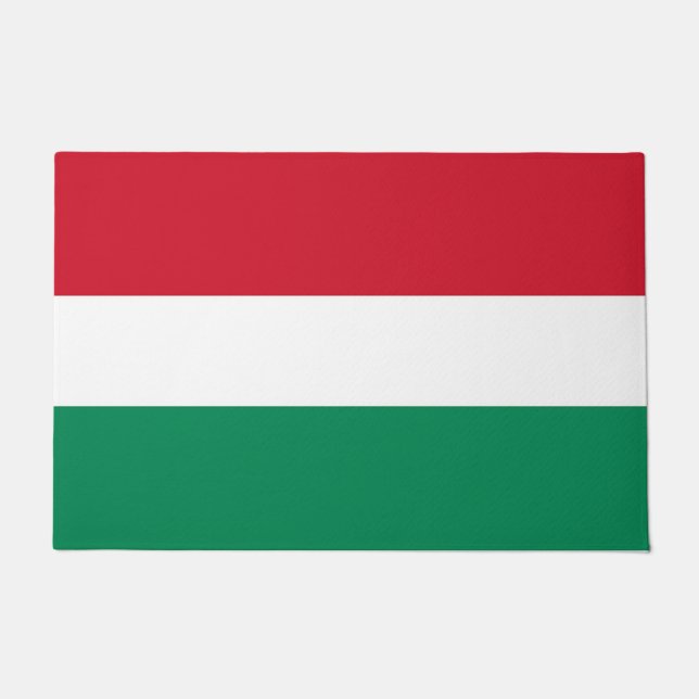 Felpudo Mat de puerta con bandera de Hungría (Anverso)