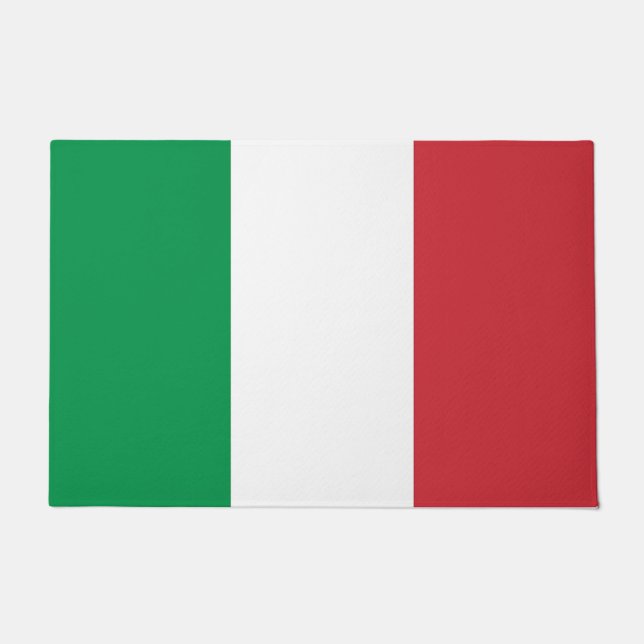 Felpudo Mat de puerta con bandera de Italia (Anverso)