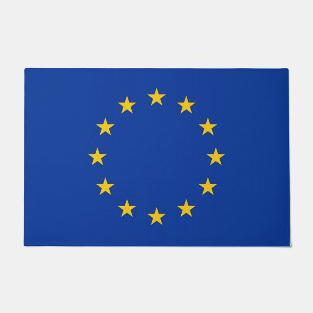 Felpudo Mat de puerta con bandera de la Unión Europea (Anverso)
