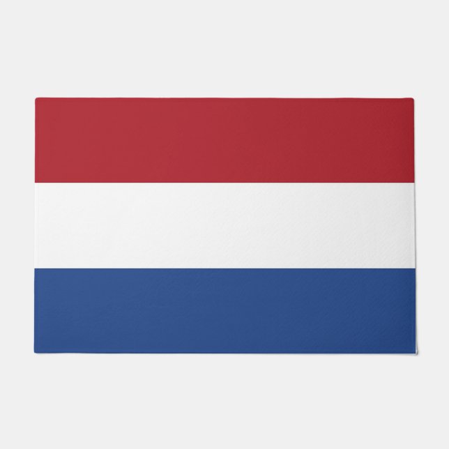 Felpudo Mat de puerta con bandera de los Países Bajos (Anverso)