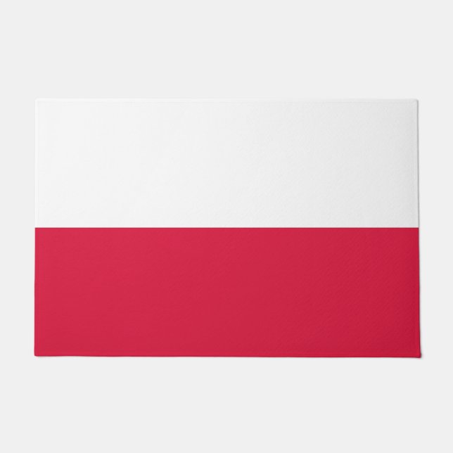 Felpudo Mat de puerta con bandera de Polonia (Anverso)