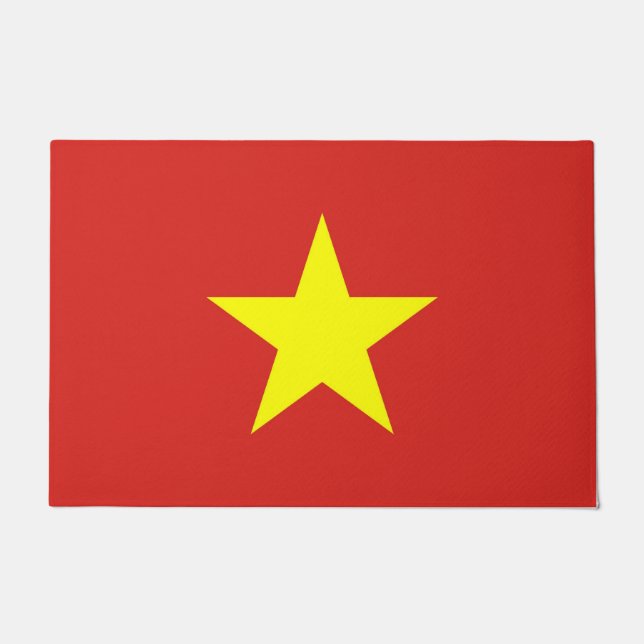 Felpudo Mat de puerta con bandera de Vietnam (Anverso)