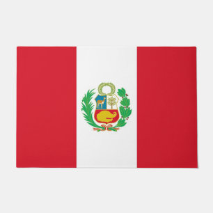 Felpudo Mat de puerta con bandera del Perú
