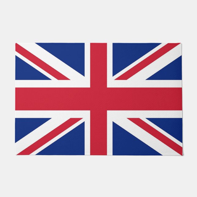 Felpudo Mat de puerta con bandera del Reino Unido (Anverso)