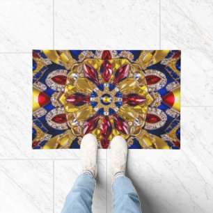 Felpudo Mat de puerta con diseño de colores colombianos