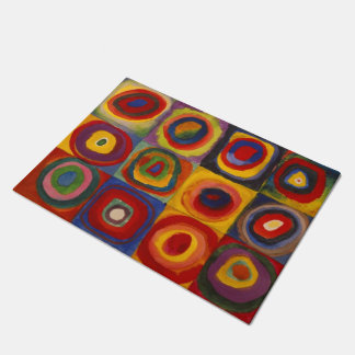 Felpudo Mat de puerta con plazas y círculos de Kandinsky