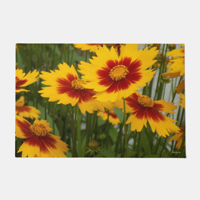 Felpudo Mat de puerta de flores (Anverso)