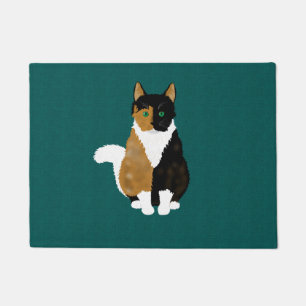 Felpudo Mat de puerta de gato calico