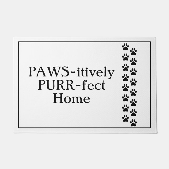 Felpudo Mat de puerta de gato doméstico con efecto PURR (Anverso)