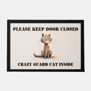 Felpudo Mat de puerta de gato loco