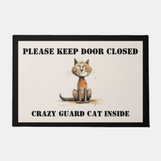 Felpudo Mat de puerta de gato loco
