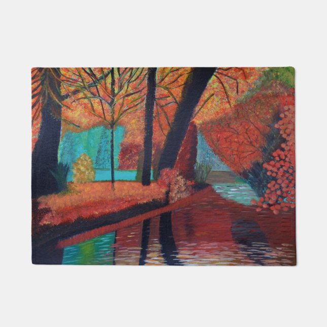 Felpudo Mat de puerta de los sueños de otoño (Anverso)