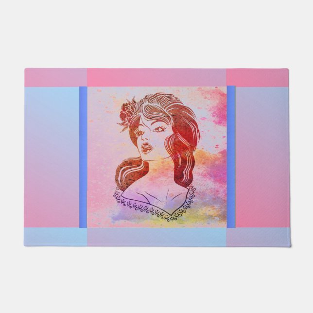 Felpudo Mat de puerta de mujer (Anverso)