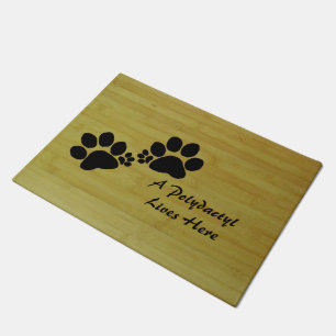 Felpudo Mat de puerta - Impresiones de pata polidáctil