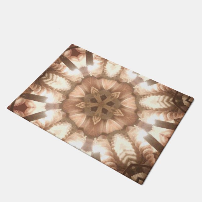 Felpudo Mat de puerta, luces de árbol de navidad de amarre (Angular)