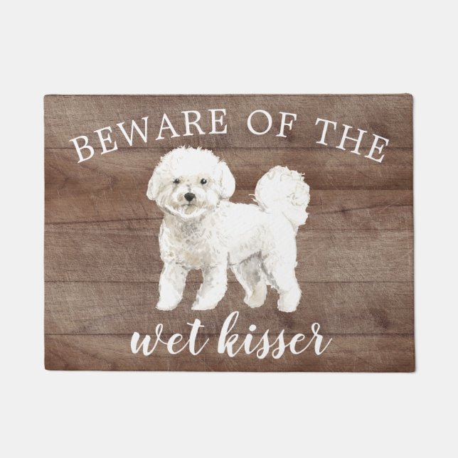 Felpudo Mat de puerta personalizada de Bichon Frise Dog (Anverso)
