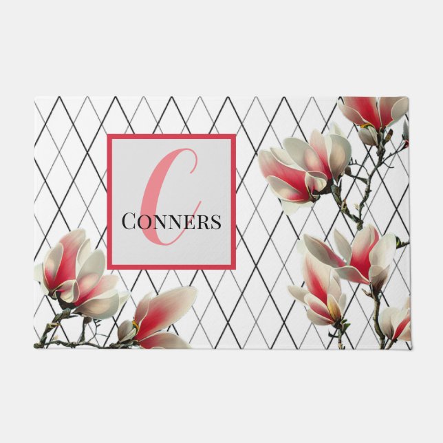 Felpudo Mat de puerta personalizada monogramada (Anverso)