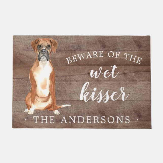 Felpudo Mat de puerta personalizada para perro Boxer (Anverso)