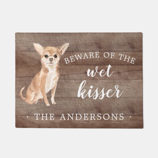 Felpudo Mat de puerta personalizada para perro de Chihuahu (Anverso)